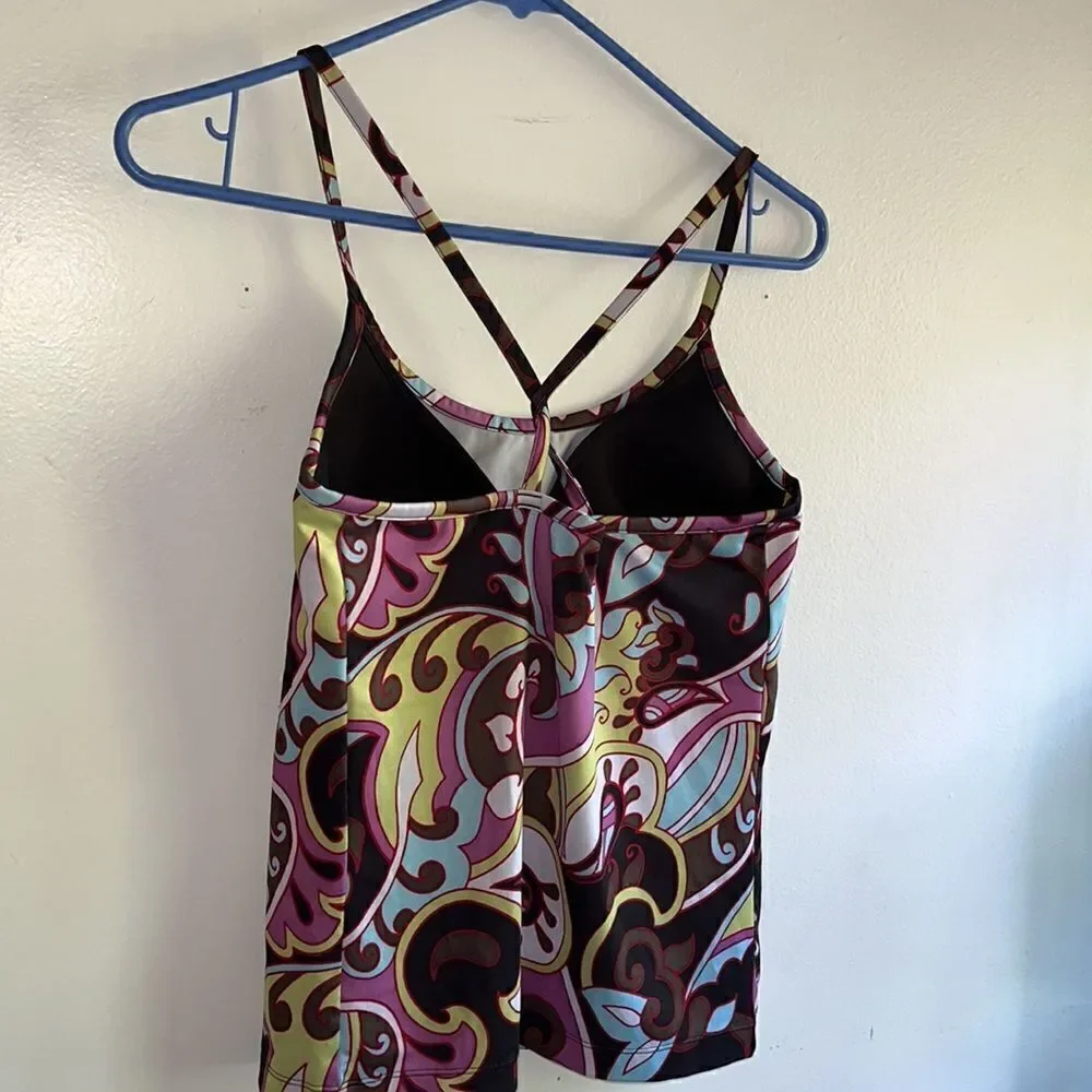 EXCELLENT CONDITION WOMEN’S SIZE 36B ATHLETA PAISLEY SWIM TANKINI TOP